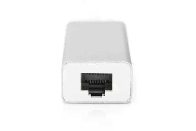 DIGITUS 3 prievadų USB 3.0 C tipo šakotuvas su Gigabit Ethernet 3xUSB A/F 1xUSB C/M 1xRJ45 LAN Palaiko Windows ir Mac OS