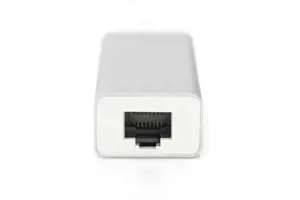 DIGITUS 3 prievadų USB 3.0 C tipo šakotuvas su Gigabit Ethernet 3xUSB A/F 1xUSB C/M 1xRJ45 LAN Palaiko Windows ir Mac OS