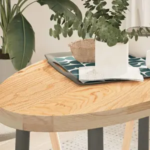 Stalviršis, 100x50x4 cm, ąžuolo medienos masyvas, ovalo formos