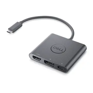 DELL USB-C ir HDMI/DP adapteris su maitinimo pralaidumu, 0,18 m, DisplayPort, HDMI, vyriškas, moter…