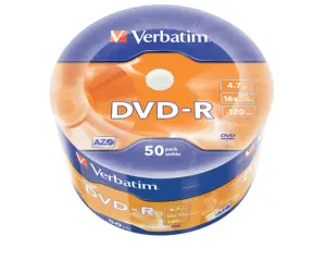 VERBATIM 43788 DVD-R Verbatimwrap 50 4,7 GB 16x Matt Silver AZO