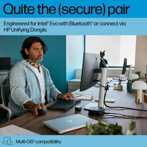 HP 685 Comfort Dual-Mode Keyboard and Mouse Combo, spill resistant - Black - US ENG