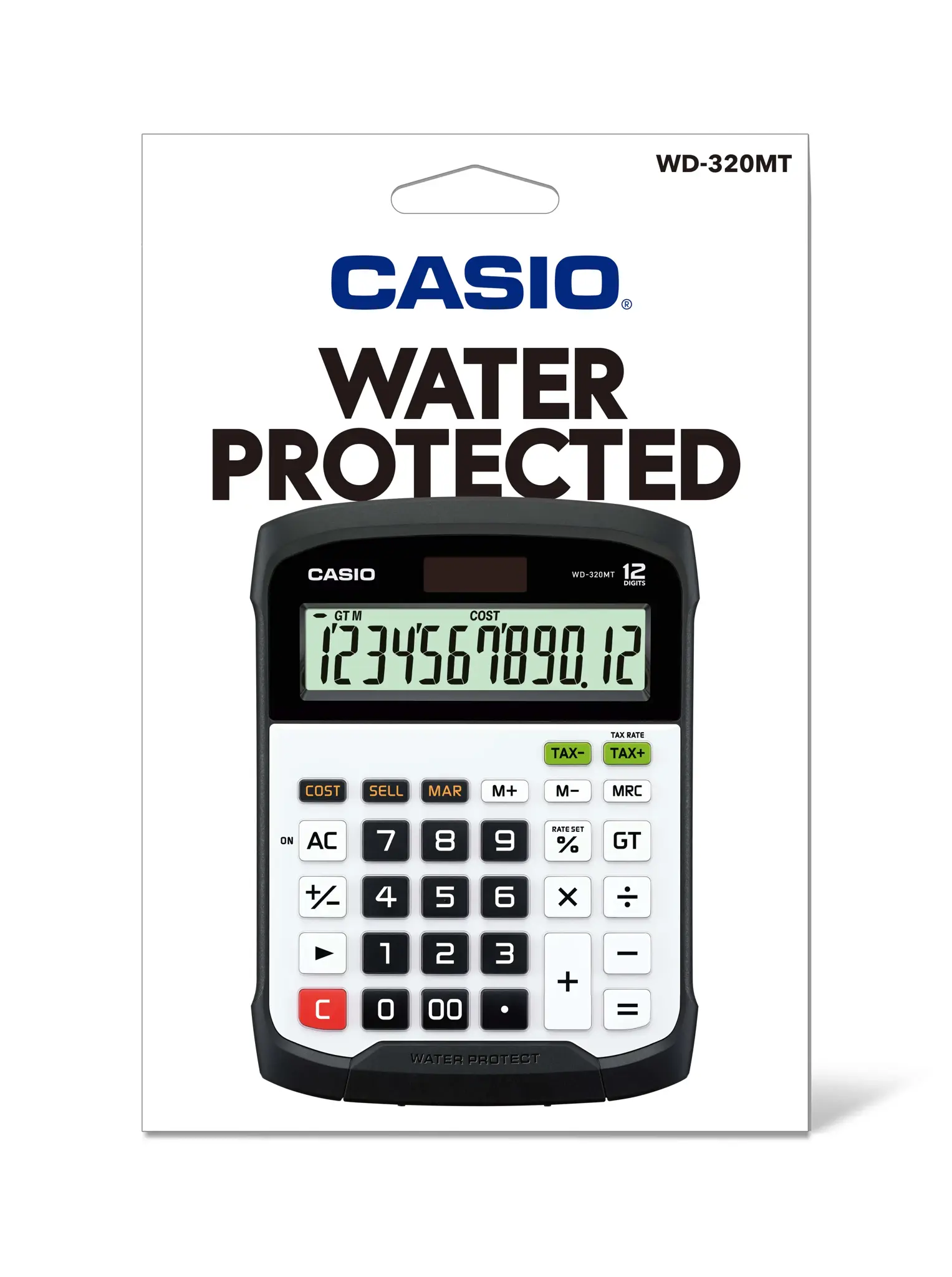 Stalinis skaičiuotuvas CASIO WD-320MT, 144.5 x 194.5 x 35.6 mm, plaunama klaviatūra