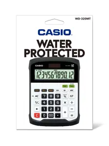 Stalinis skaičiuotuvas CASIO WD-320MT, 144.5 x 194.5 x 35.6 mm, plaunama klaviatūra