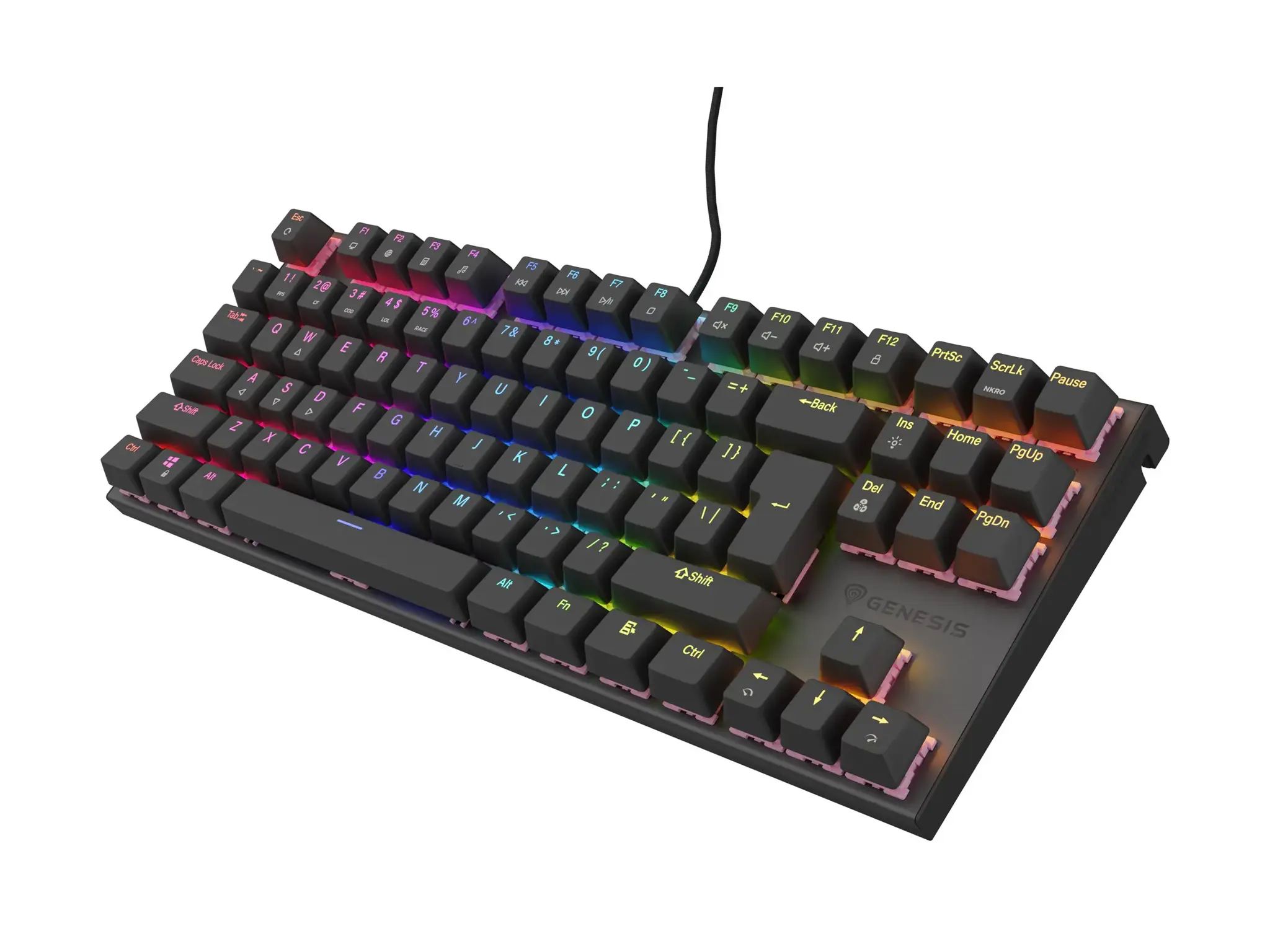 Genesis | THOR 303 | Mechanical Gaming Keyboard | Wired | US | Outemu Peach Silent | Black