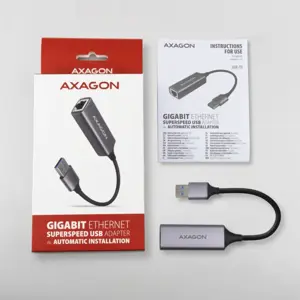 AXAGON ADE-TR A tipo USB 3.2 Gen 1 - Gigabit Ethernet 10/100/1000 adapteris, metalinis, titano pilkos spalvos