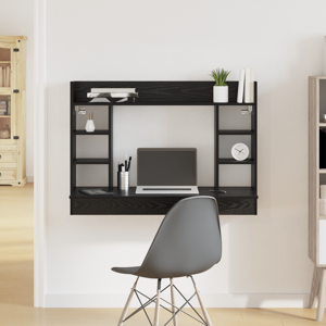 Sieninis stalas Juodasis 105x48x75 cm Inžinerinė mediena