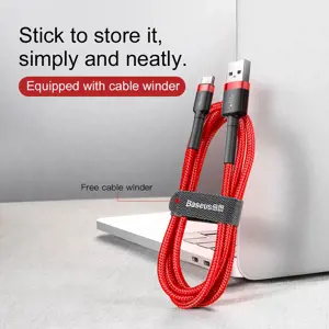 "Baseus Cafule Cable" patvarus nailono kabelis USB / USB-C QC3.0 3A 0.5M Raudona (Raudona)