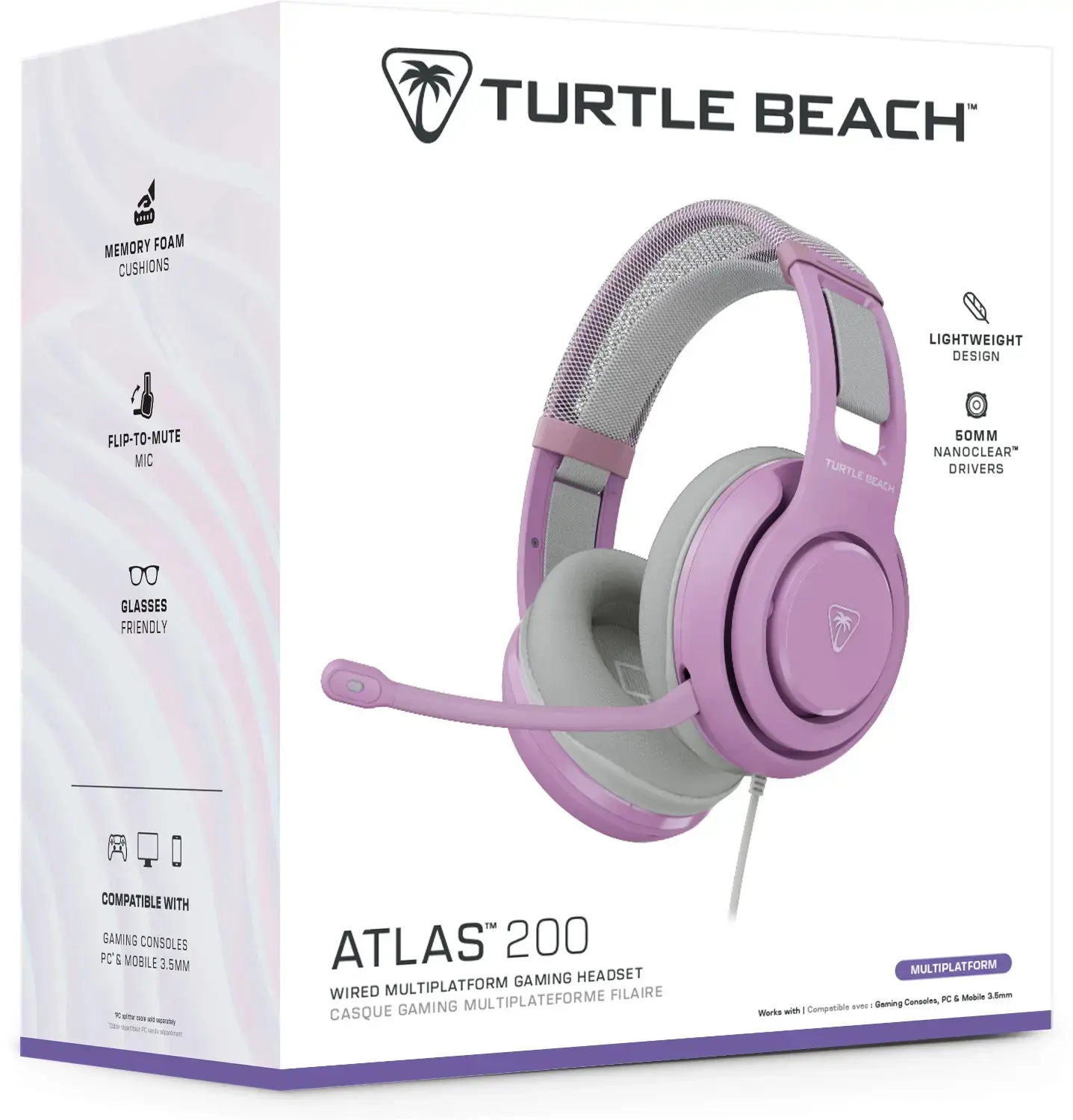 Turtle Beach headset Atlas 200 MultiPlatform, lilac mist