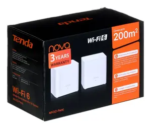 Tenda MX3 (2-PACK) mesh wi-fi system Dual-band (2.4 GHz / 5 GHz) Wi-Fi 6 (802.11ax) White 1 Internal