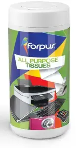 Drėgnos servetėlės biuro technikos valymui Forpus, (100 vnt.)