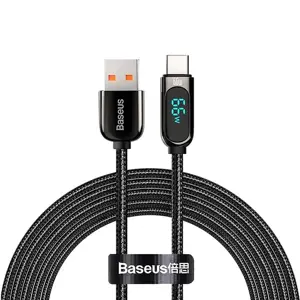"Baseus" ekrano kabelis USB-C tipo, 66 W, 2 m (juodas)