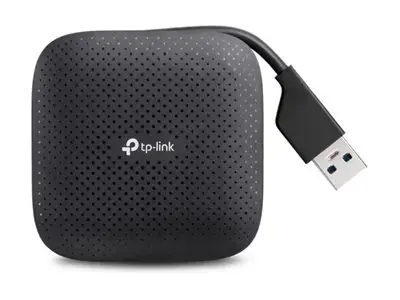 TP-Link UH400, USB 3.2 Gen 1 (3.1 Gen 1) Type-A, USB 3.2 Gen 1 (3.1 Gen 1) Type-A, 5000 Mbit/s, juoda, 71 mm, 71 mm, 71 mm