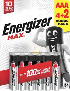 LR03 šarminės baterijos "Energizer Max" (6 vienetai)