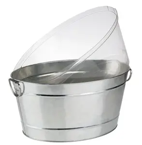 Dubuo buteliams Metal, ovalus, metalas/PVC, 11 l, 40 x 28 cm, H 22 cm, vnt