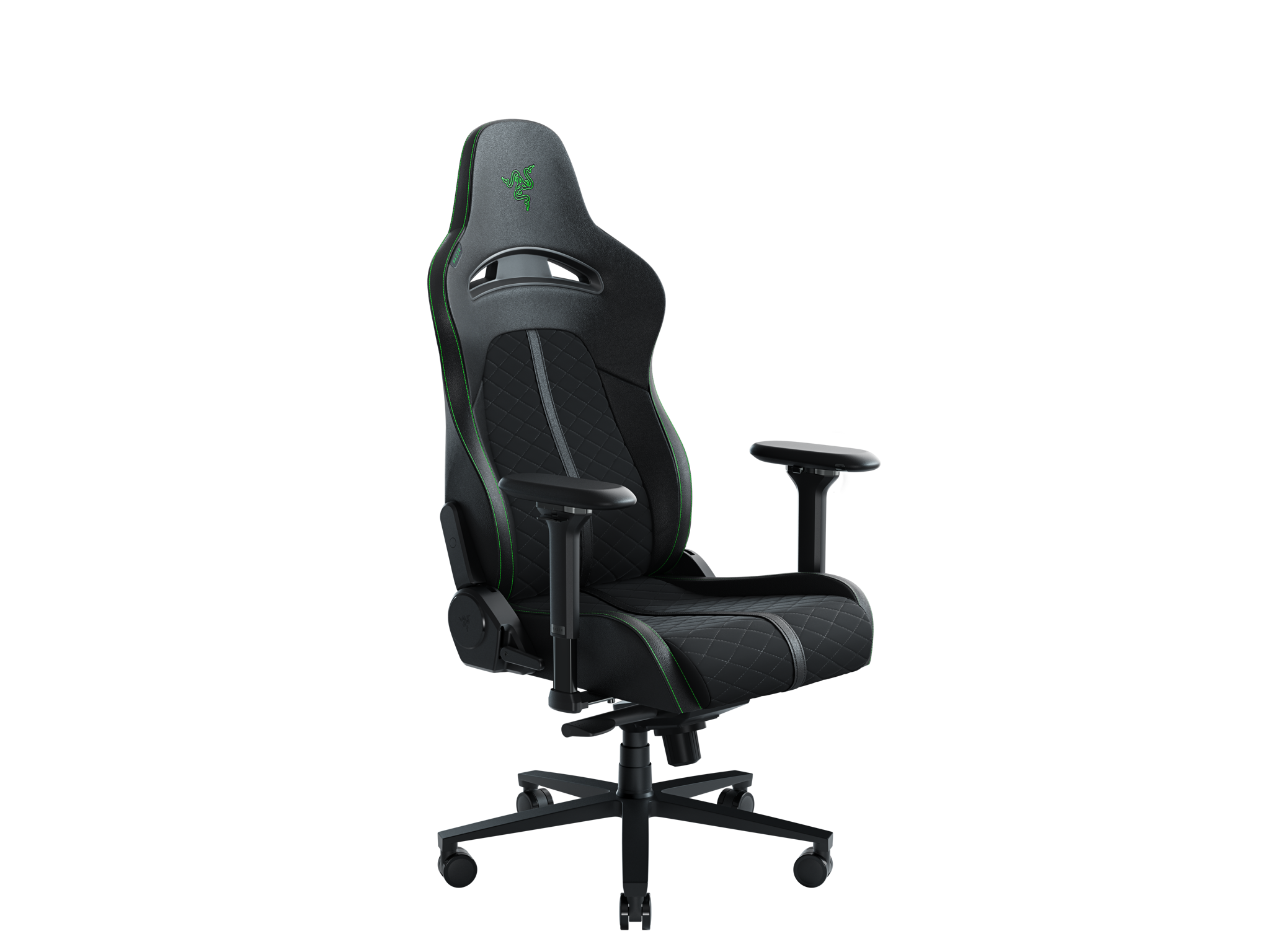 "Razer Enki" žaidimų kėdė su patobulintu pritaikymu, juoda/žalia