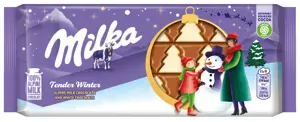 Pieninis šokoladas MILKA, iš Alpiu pieno, su  baltuoju šokoladu, 90 g