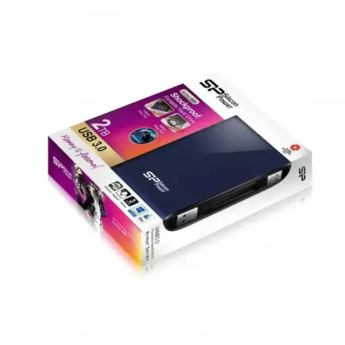 SILICONPOW SP020TBPHDA80S3B Išorinis kietasis diskas Silicon Power Armor A80 2.5 2TB USB 3.0, IPX7, atsparus vandeniui, mėlynas