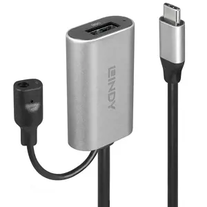 Lindy 5m USB 3.2 Gen 1 C/A Active Extension, 5 m, USB C, USB A, USB 3.2 Gen 1 (3.1 Gen 1), Silver