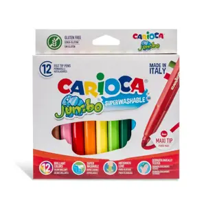 Flomasteriai CARIOCA JUMBO, 12 spalvų