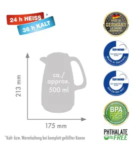 Rotpunkt Thermos jug, 1.5 l, sparking black (black)