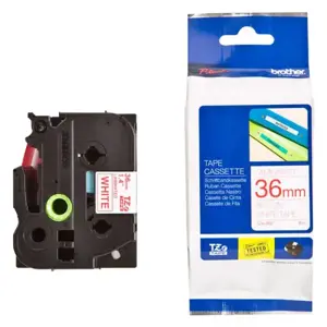 OEM juosta Brother TZE262 36 raudona ant baltos spalvos