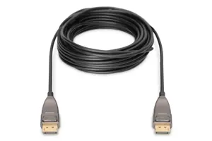 ASSMANN DisplayPort AOC hibridinio pluošto jungiamasis kabelis M/M 10 m UHD 8K60Hz CE aukso spalvos bl