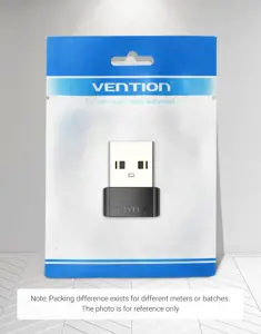 "Vention" USB 2.0 vyriškos ir USB-C moteriškos lyties adapteris Juodas PVC tipas, USB A, USB C, juodas