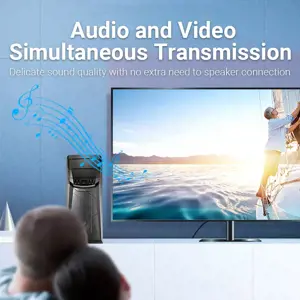 "Vention" "DisplayPort" vyriškos ir HDMI moteriškos lyties adapteris, juodas, "DisplayPort", HDMI, juodas