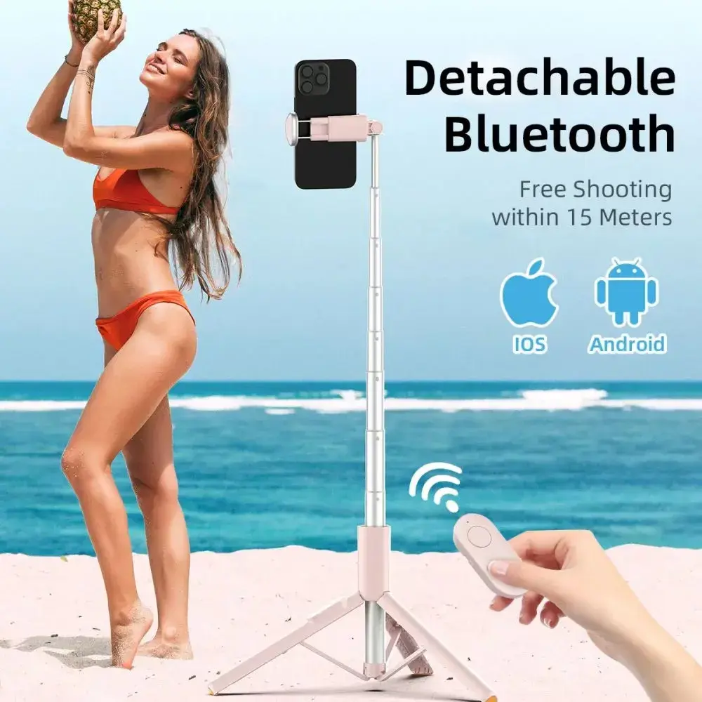 Tech-Protect selfie stick tripod L09S Bluetooth, pink