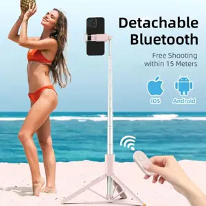 Tech-Protect selfie stick tripod L09S Bluetooth, pink