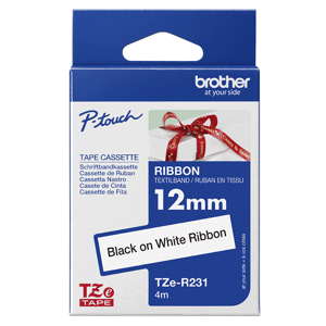 Brother TZE-R231, juoda ant balto, TZe, juoda, terminis perkėlimas, Brother, PT-1000 GL-100 GL-200 PT-1000L PT-1005 PT-1010 PT-1010L PT-1080 PT-1090 PT-1290 PT-1280VP PT-1750...