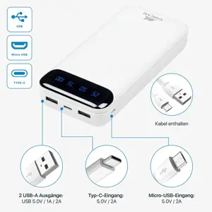 MAITINIMO BANKAS USB 20000MAH/BALTAS VA2280 RIVACASE