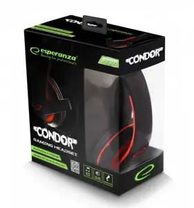"ESPERANZA" STEREO AUSINĖS SU MIKROFONU ŽAIDĖJAMS "CONDOR RED