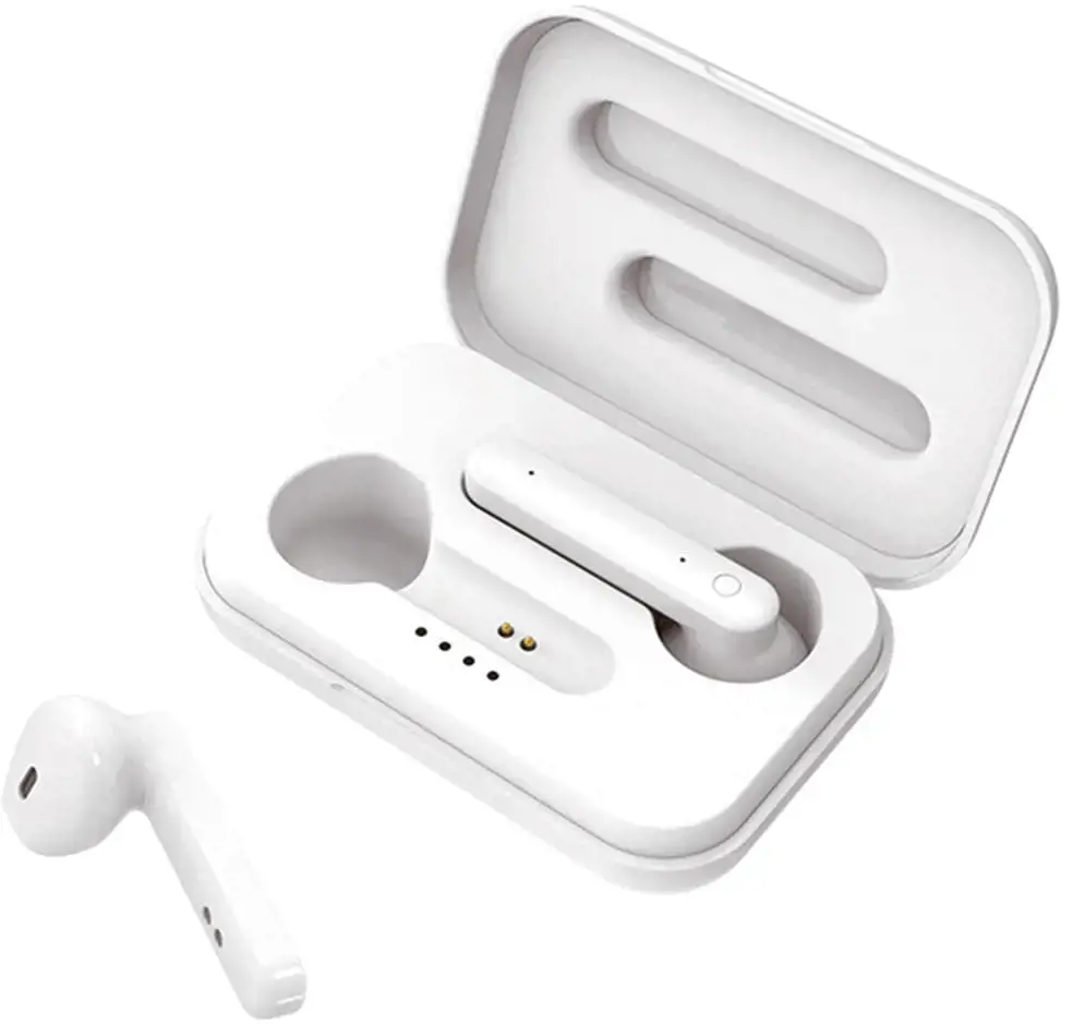 Platinet PM1040W Airpods Bluetooth 5.0 belaidės ausinės su mikrofonu (MMEF2ZM|A) balta