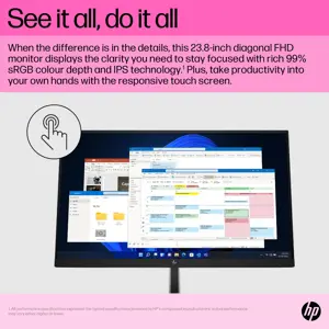 "HP E24t G5" 23,8 colių jutiklinis FHD monitorius 1920x1080 16:09 HDMI DP 3y (LT)