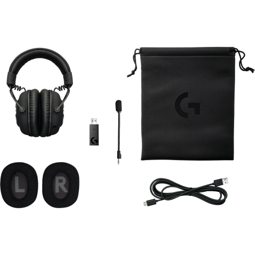 LOGITECH G PRO X LIGHTSPEED belaidės žaidimų ausinės - mėlynas mikrofonas - juodos spalvos