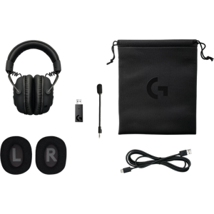 LOGITECH G PRO X LIGHTSPEED belaidės žaidimų ausinės - mėlynas mikrofonas - juodos spalvos