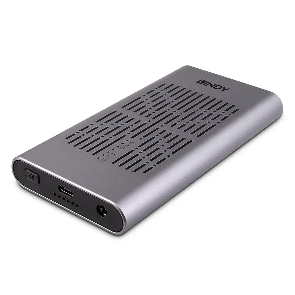 Lindy USB 3.2 Gen 2x2 Dual M.2 NVMe SSD Enclosure with Clone Feature, SSD enclosure, M.2, M.2, PCI Express 3.0, USB connectivity, Silver
