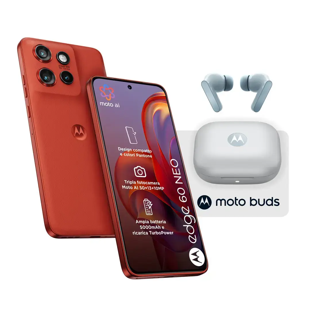 Motorola edge 60 neo + Moto Buds PG38C05749 16.1 cm (6.36") Dual SIM Android 15 5G USB Type-C 8 GB 256 GB 5200 mAh Red