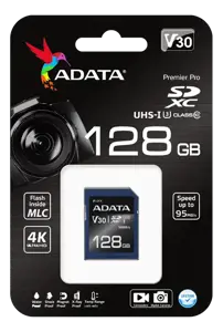 ADATA 128GB SDXC UHS-I U3 V30S 95MB/60MB