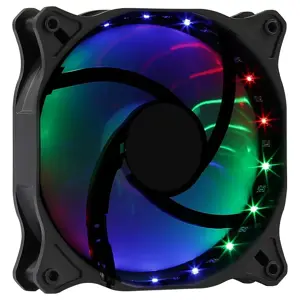 "Aerocool COSMO12FRGB" kompiuterio ventiliatorius 12 cm LED RGB Molex jungtis, tylus, juodas, ventiliatorius, 12 cm, 1000 aps/min, 23,9 dB, 26,2 cfm, juodas
