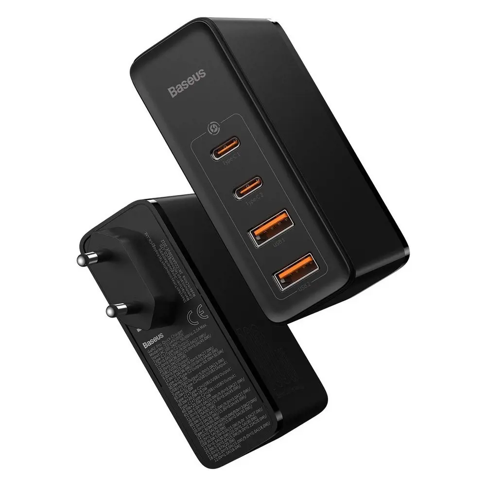 "Baseus GaN2 Pro" greitasis įkroviklis 100 W USB / C tipo USB greitasis įkrovimas 4+ Power Delivery Black (juodas)