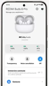 Xiaomi | Earbuds | Redmi Buds 8 Pro | Bluetooth | Open-Ear | Obsidian Black | Wireless