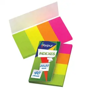 Indeksai Forpus, 20x50mm, spalvoti, popieriniai (4x40)