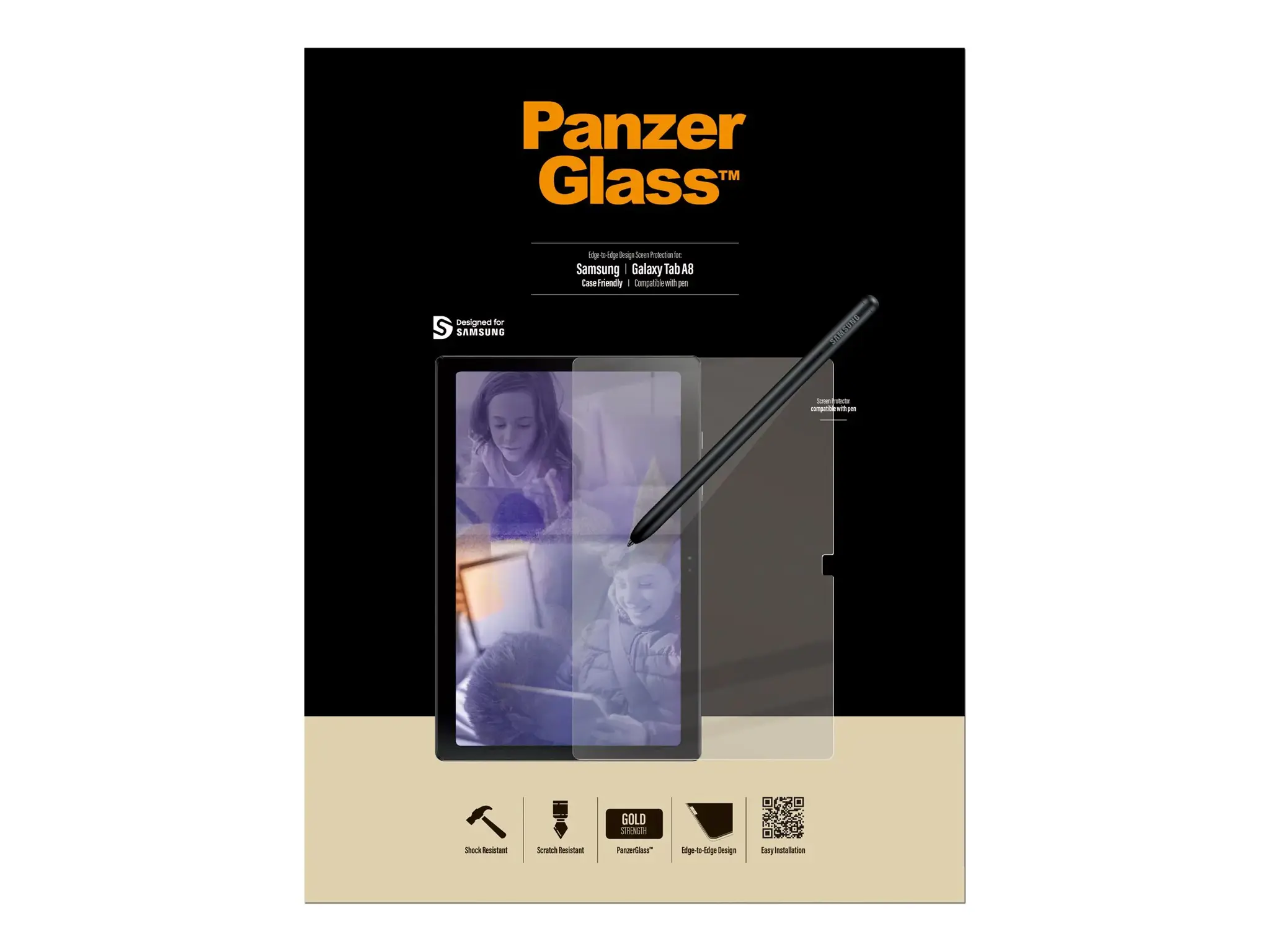 PanzerGlass ™ Samsung Galaxy T A8 | Ekrano apsauga Stiklas, Skaidri ekrano apsauga, grūdintas stiklas, polietileno tereftalatas (PET), 45 g, 1 vnt.
