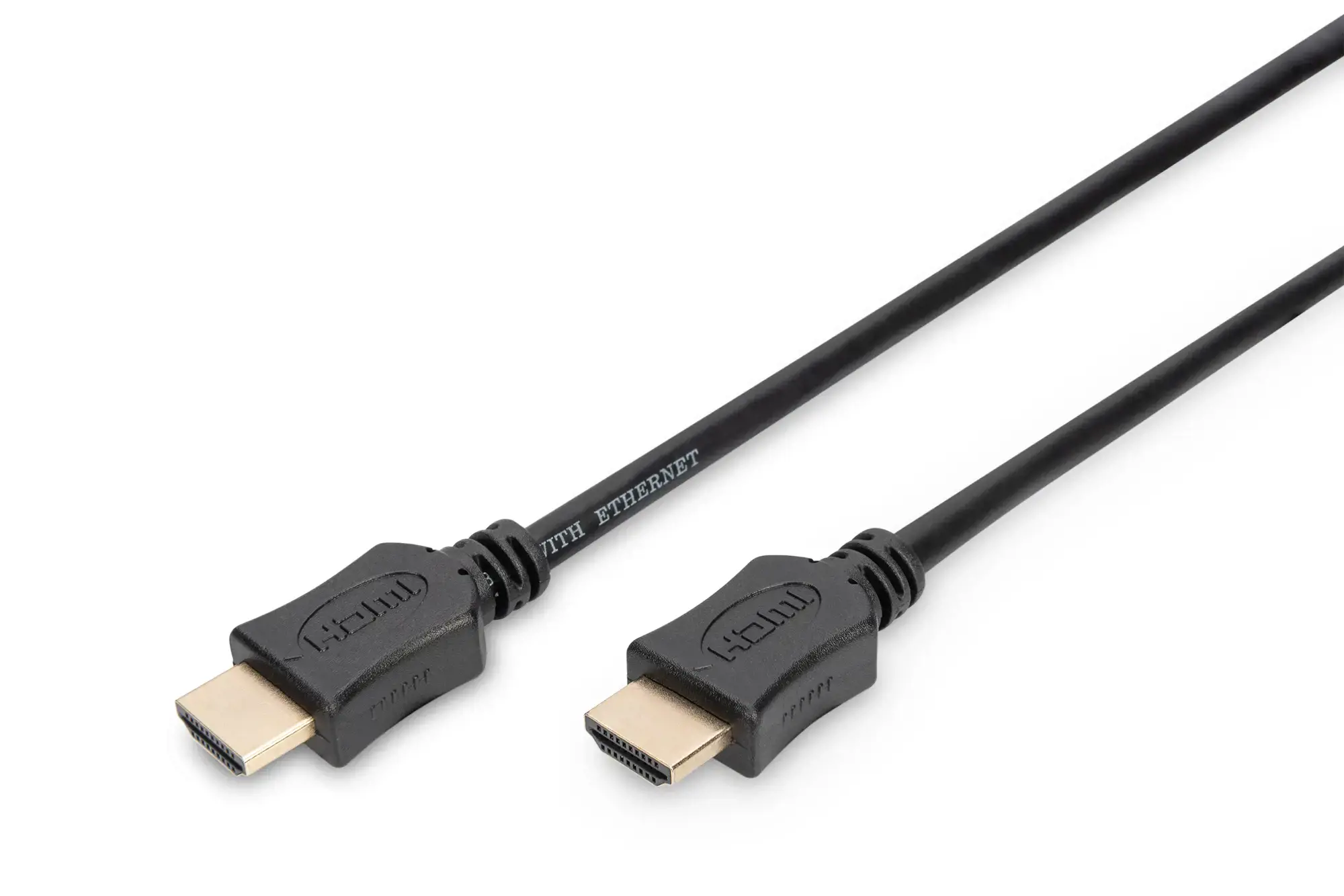 ASSMANN HDMI didelės spartos A tipo M/M 10,0 m ilgio jungiamasis kabelis su eternetu Full HD 60p aukso spalvos bl