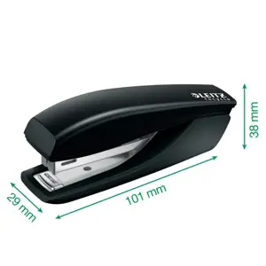 Leitz NeXXt 56170095, 10 sheets, Black, Standard clinch, P2, Metal, Plastic, 80 g/m²