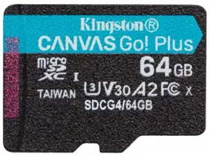 KINGSTON 64 GB MICROSDXC CANVAS GO! PLUS GEN4 200R A2 U3 WITHOUT ADAPTER