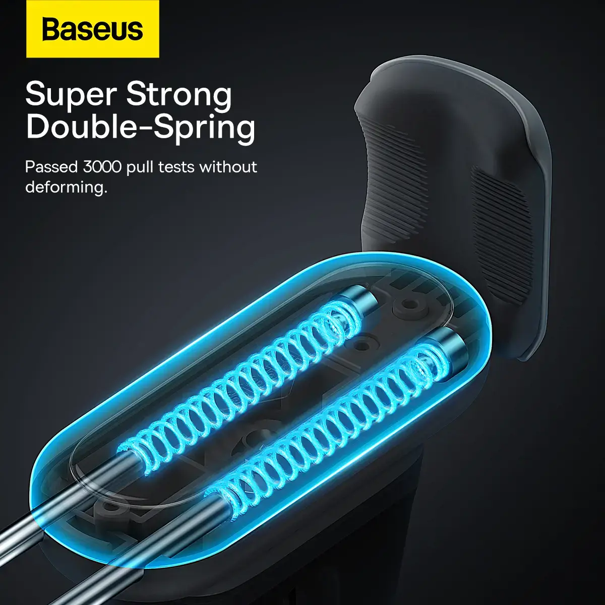 "Baseus" plieninis patrankos laikiklis 2 automobiliams su ventiliacijos grotelėmis (juodas)